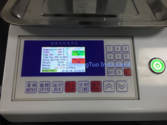液晶ディスプレイ付きポリエチレン溶融流量指数試験装置